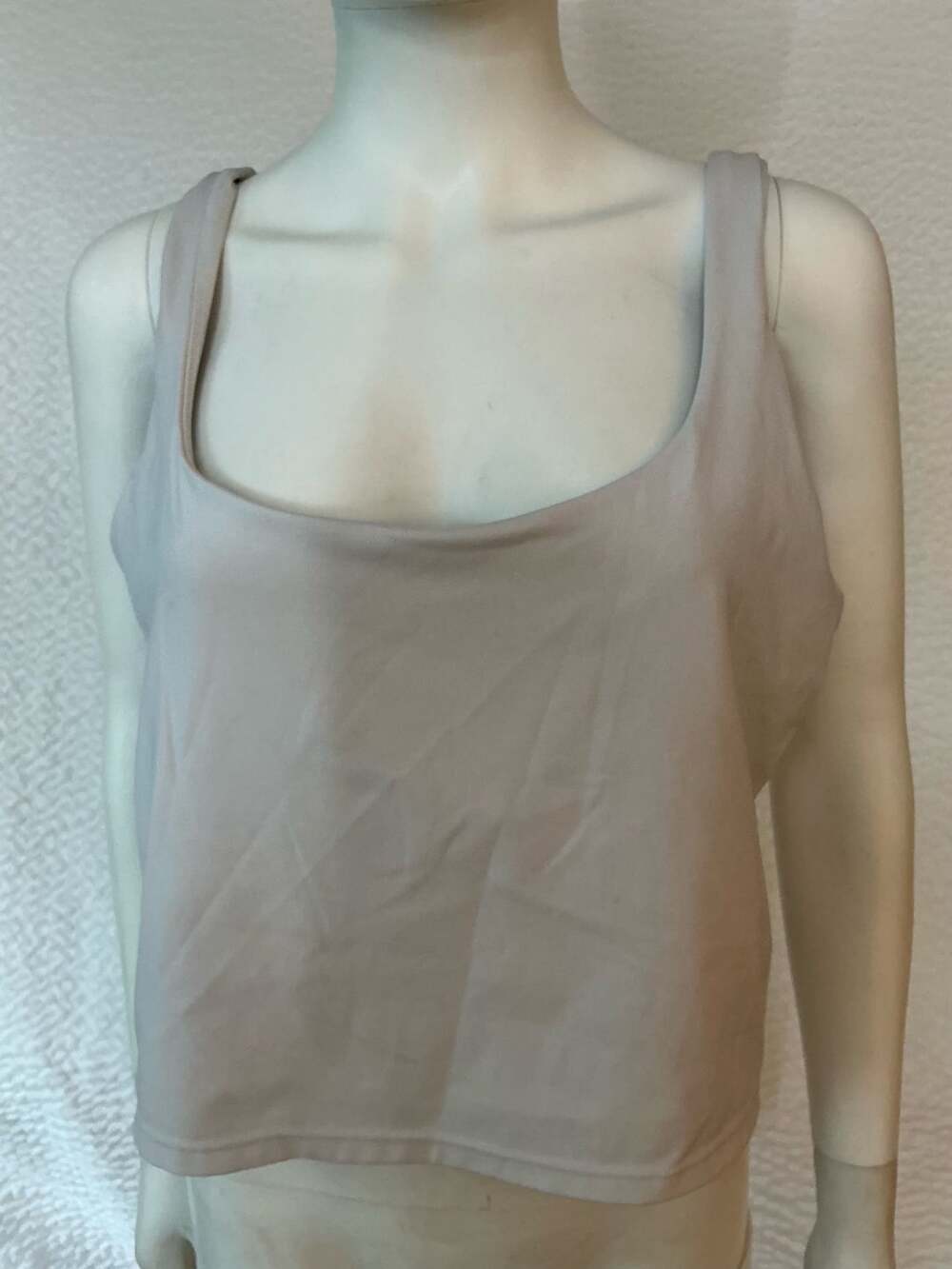 Fabletics Active Tank Top Beige Scoop Neck Cutout Back M-L